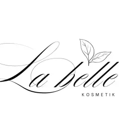 Logo "La belle KOSMETIK" mit zwei stilisierten Blättern.