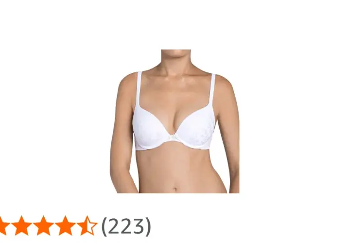 Weißer Triumph Body Make-Up Blossom BH mit zartem Blumenmuster.