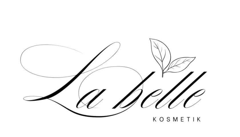 Logo "La belle KOSMETIK" mit zwei stilisierten Blättern.
