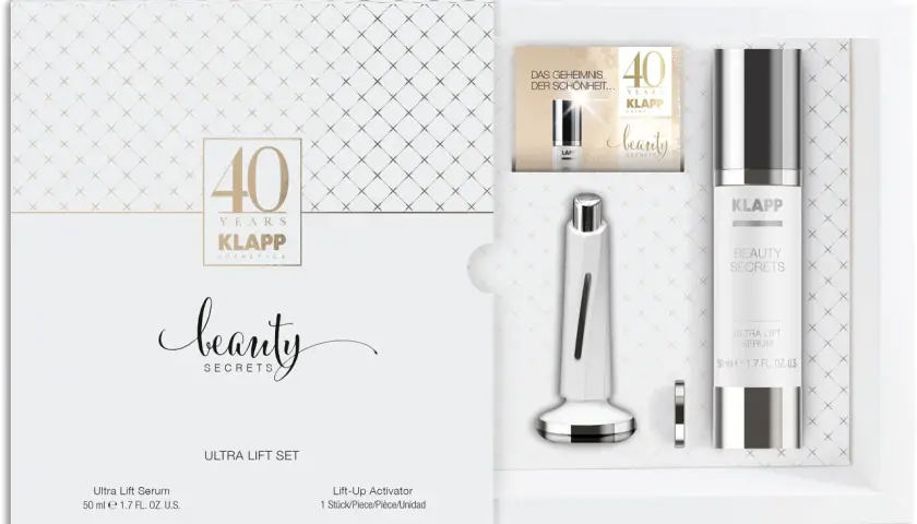 KLAPP Kosmetik: Ultra Lift Set mit Serum und Lift-Up Activator. 40 Jahre Jubiläum.