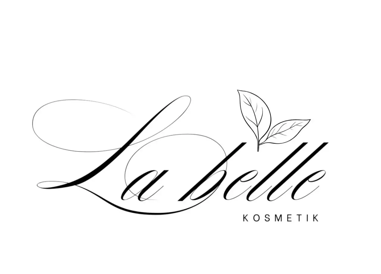 Logo "La belle KOSMETIK" mit zwei stilisierten Blättern.