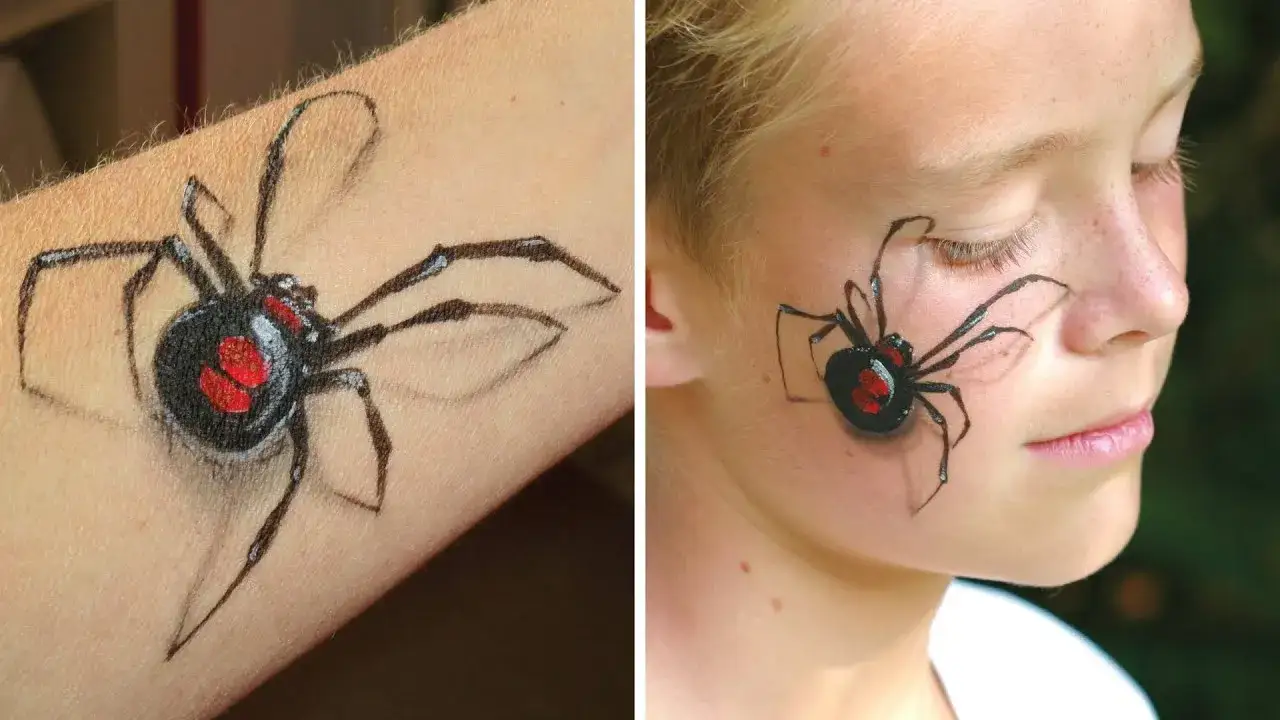 3D Spinnen Make-up Halloween