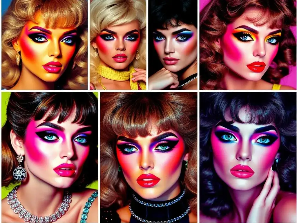 80er Make-up Produkte Collage