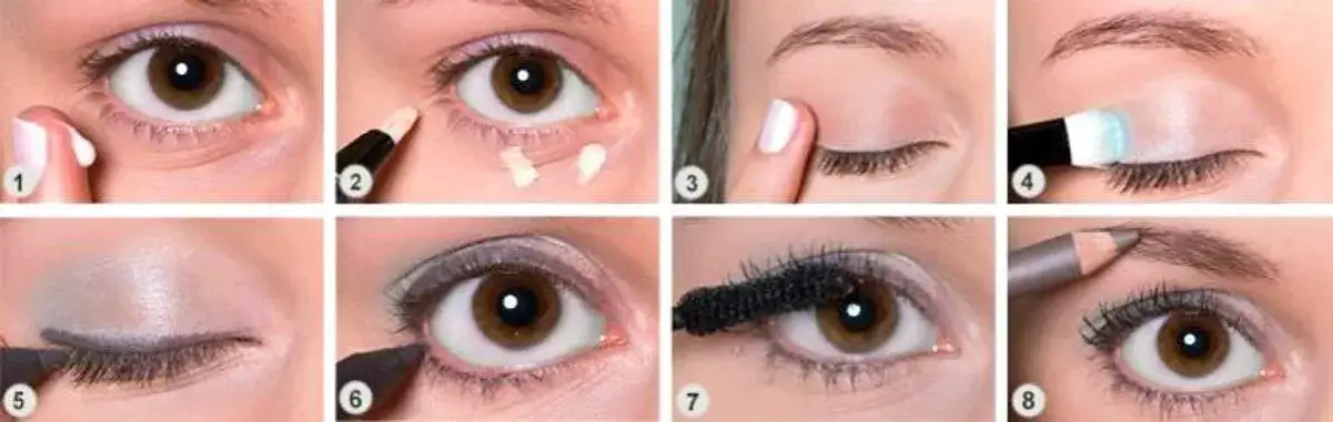 Augen Make-up Schritt für Schritt Anleitung Produkte