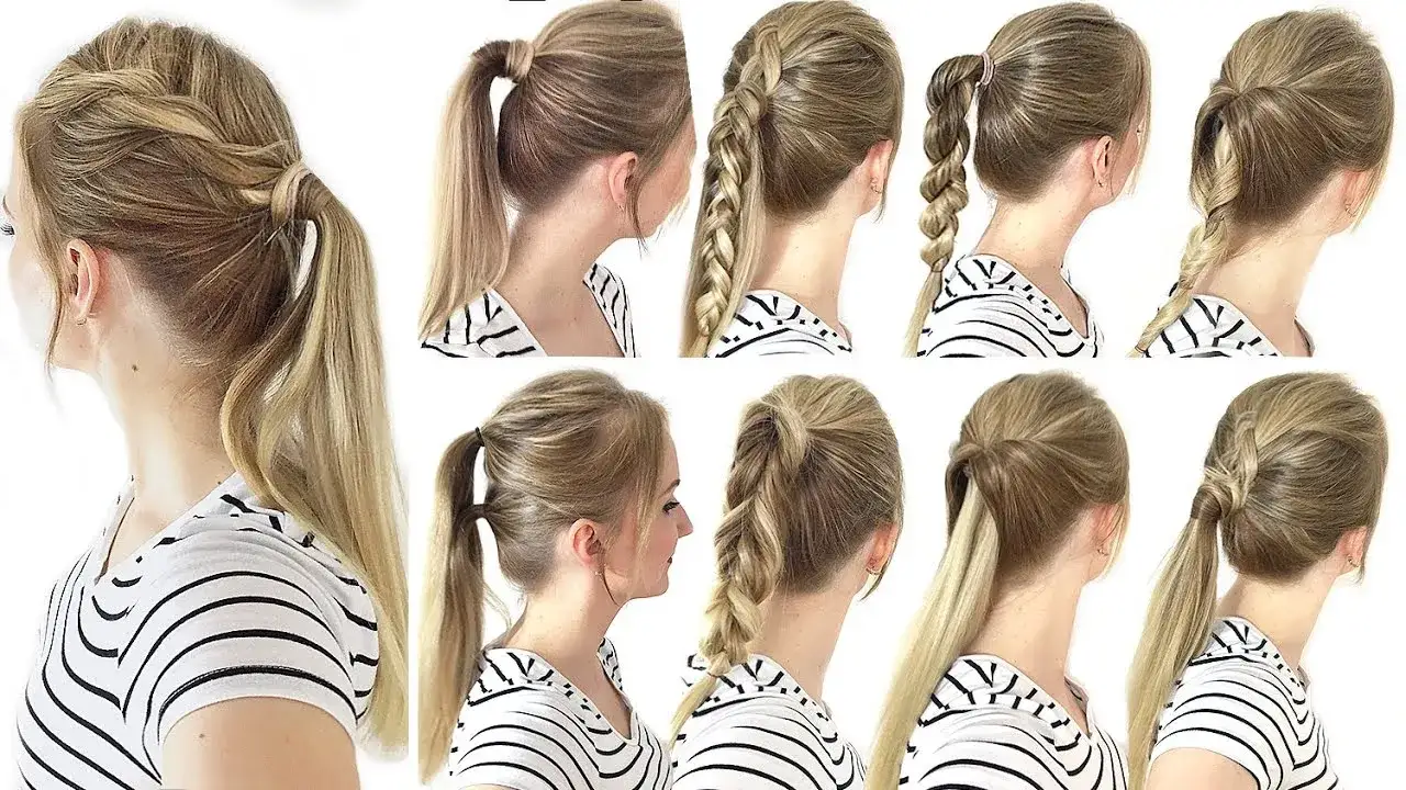 einfache pferdeschwanz frisuren langes haar