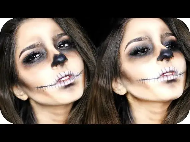 Einfaches Halloween Skelett Make-up Schritt für Schritt