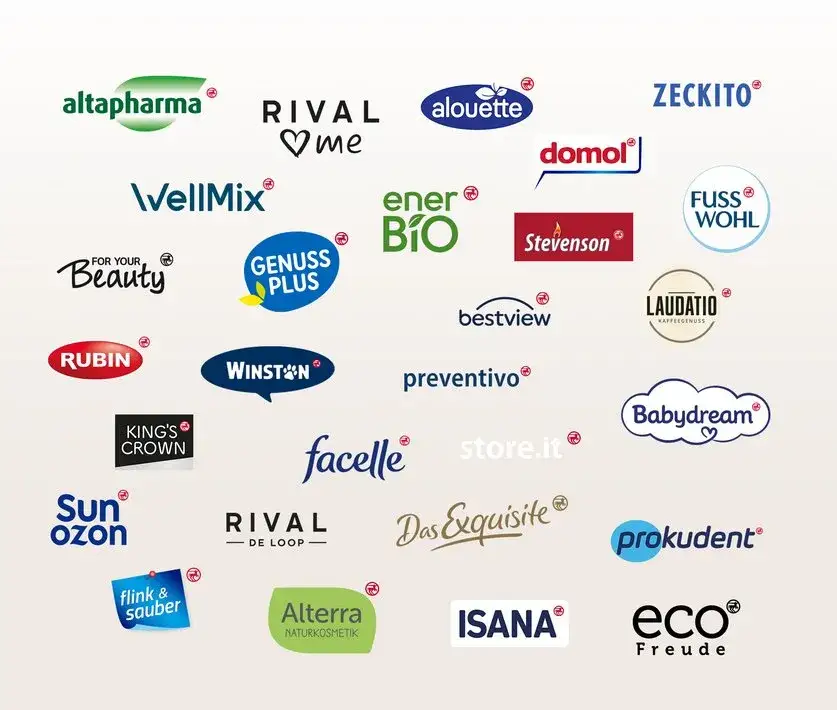 Vielfalt an Make-up-Produkten und Marken in einer Drogerie