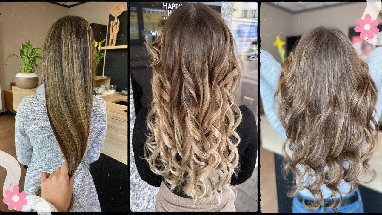 Dunkelbraune Haare mit Karamellsträhnen und Aschblondsträhnen Beispiele